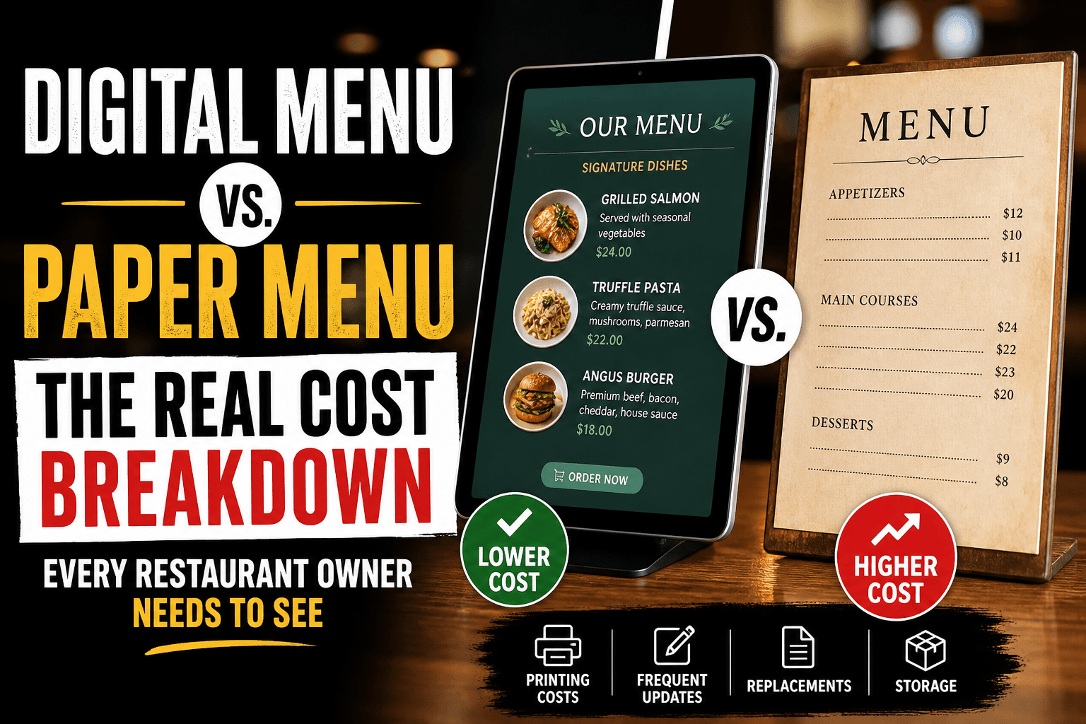 Digital Menu vs. Paper Menu: The Real Cost Breakdown Every Restaurant Owner Needs to See